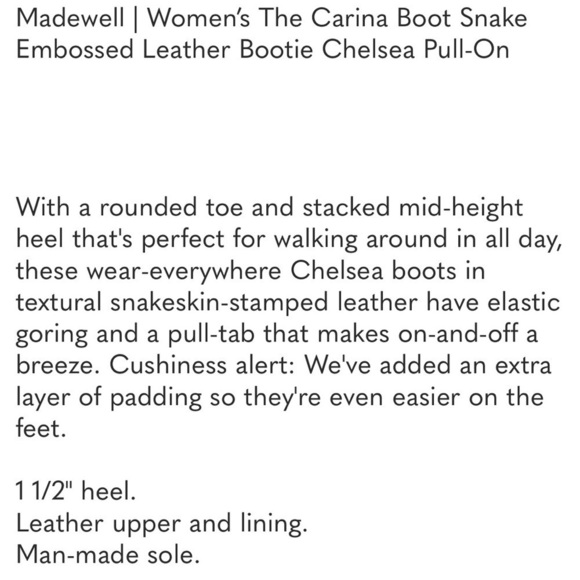 Madewell The Carina Snakeprint Chelsea Booties - Picture 16 of 16